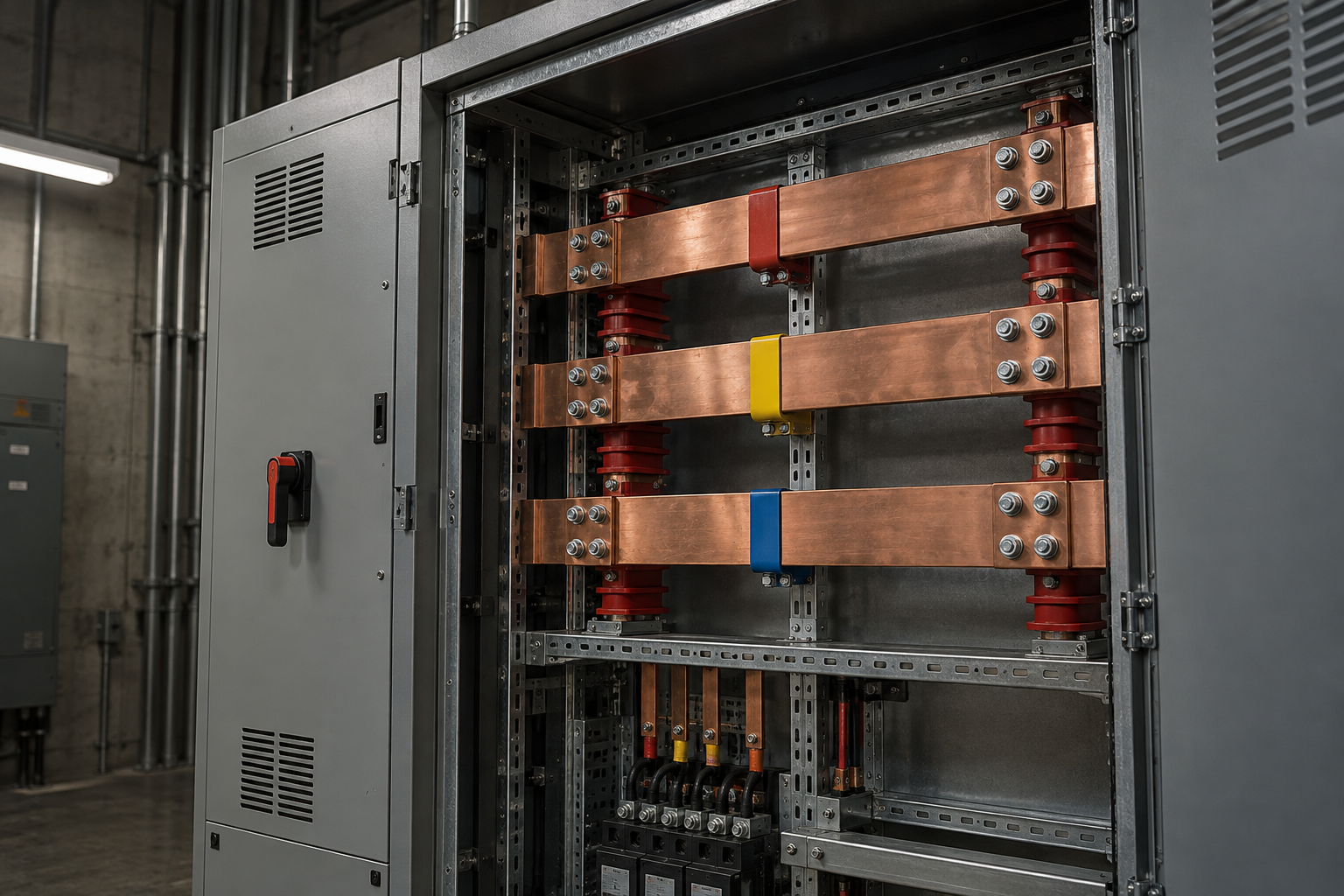 Illustration of switchgear and distribution equipment: Copper Busbar Systems