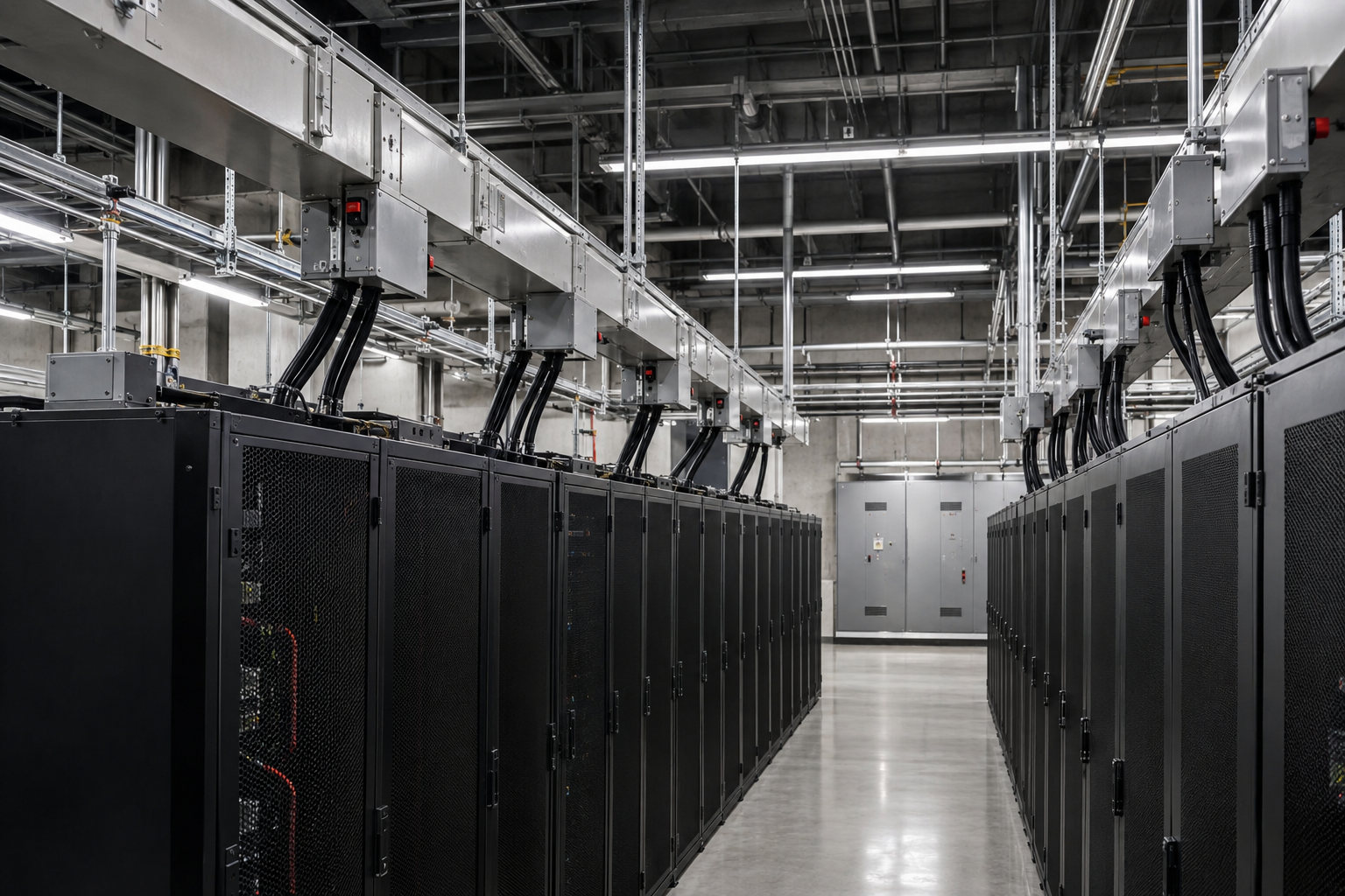 Illustration of data center power distribution equipment: Data Center Busway