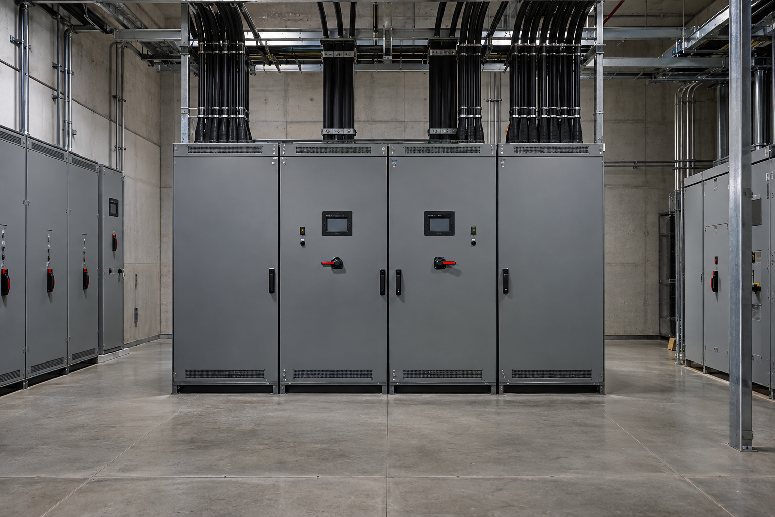 Illustration of data center power distribution equipment: Automatic Transfer Systems