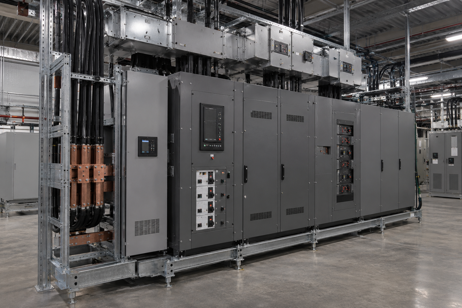 Illustration of data center power distribution equipment: Custom Integration Assemblies