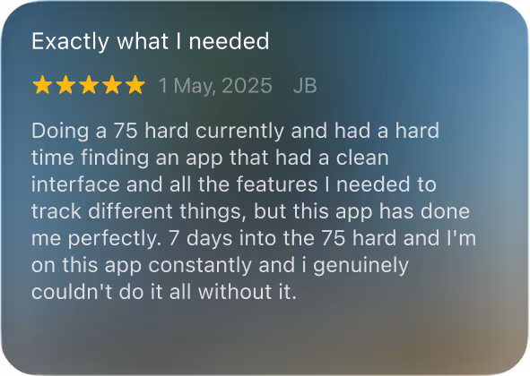 User review with five-star rating praising an app for its clean interface and useful features, dated May 1, 2025.