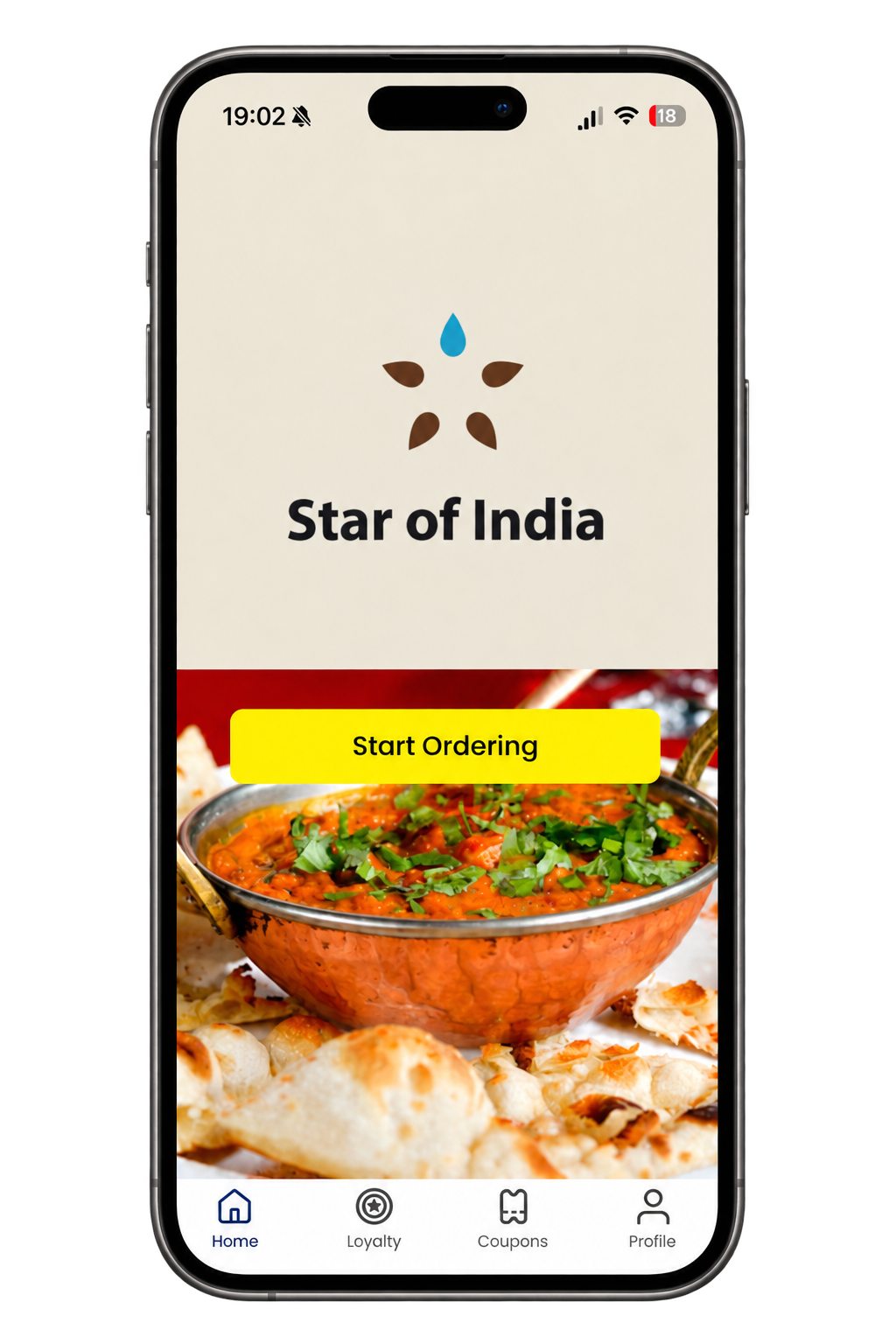 Star of India branded ordering app