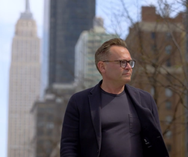 Alan Paton walking the streets of New York City