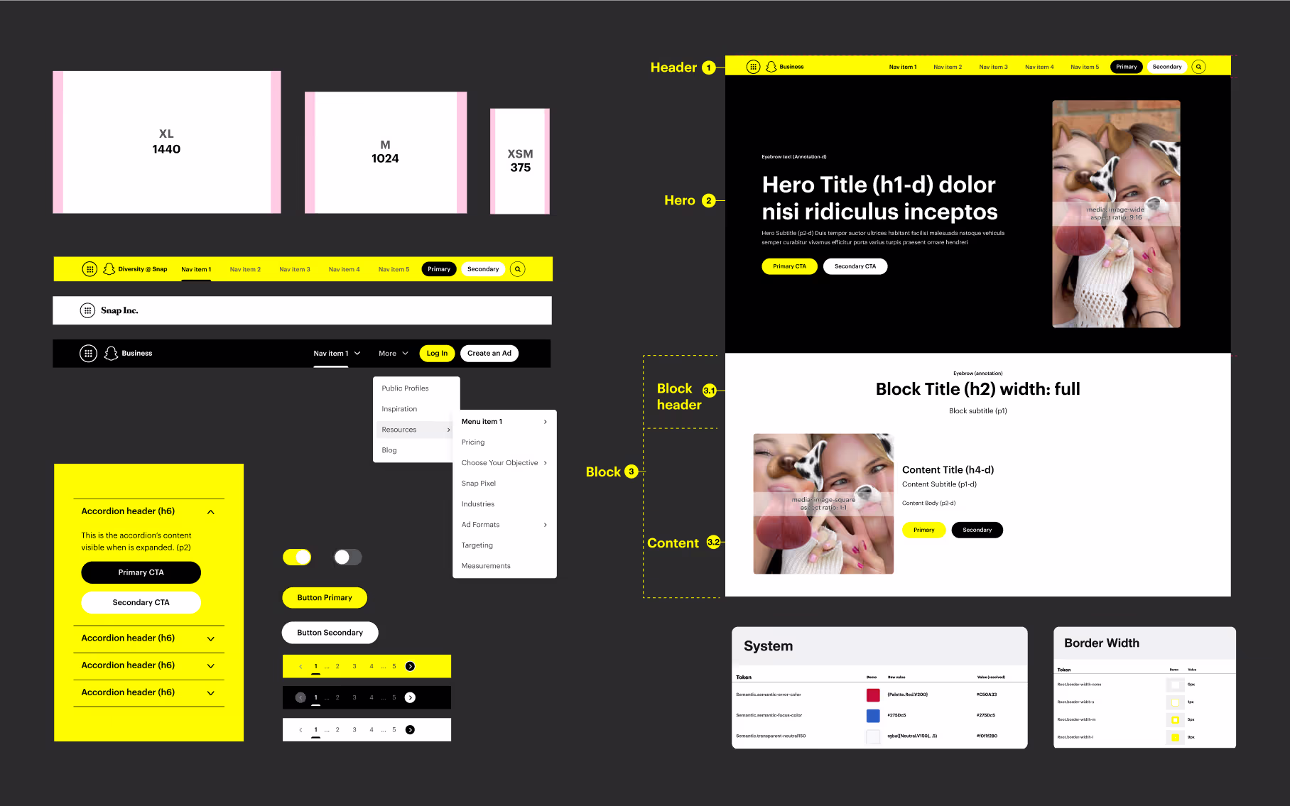 Views of Snap's web design system