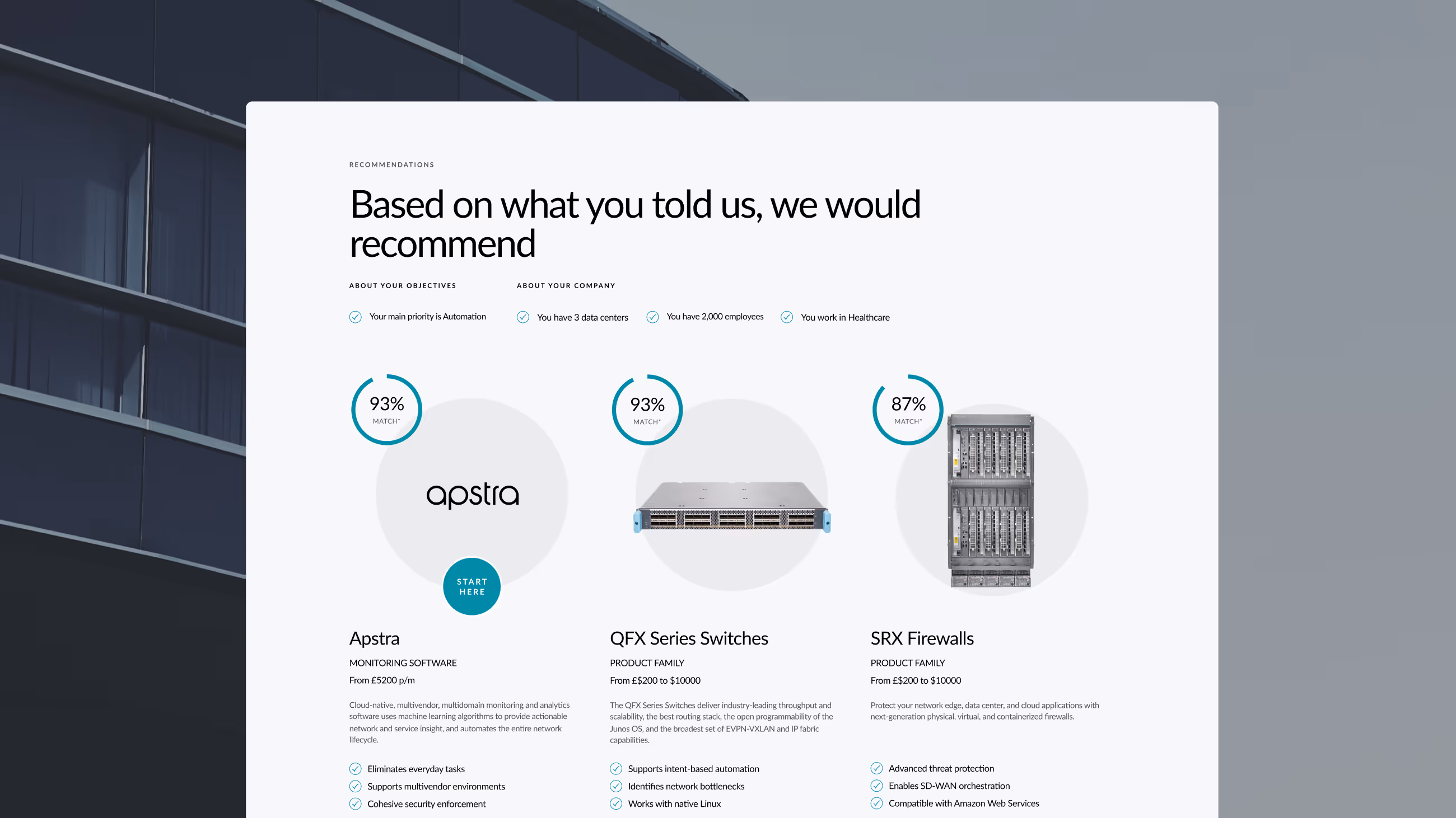 A view of a feature on the Juniper Networks website