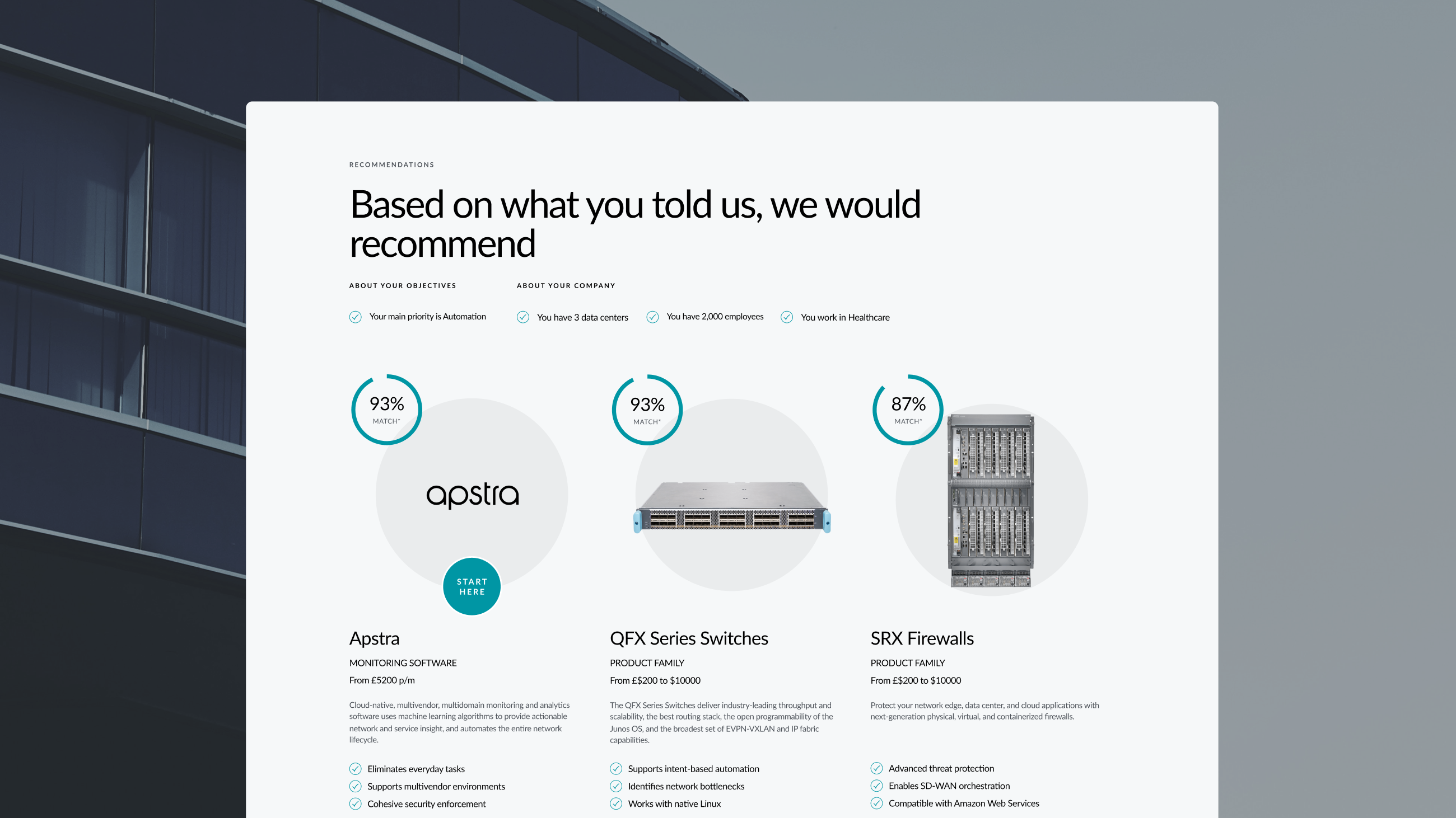 A view of a feature on the Juniper Networks website