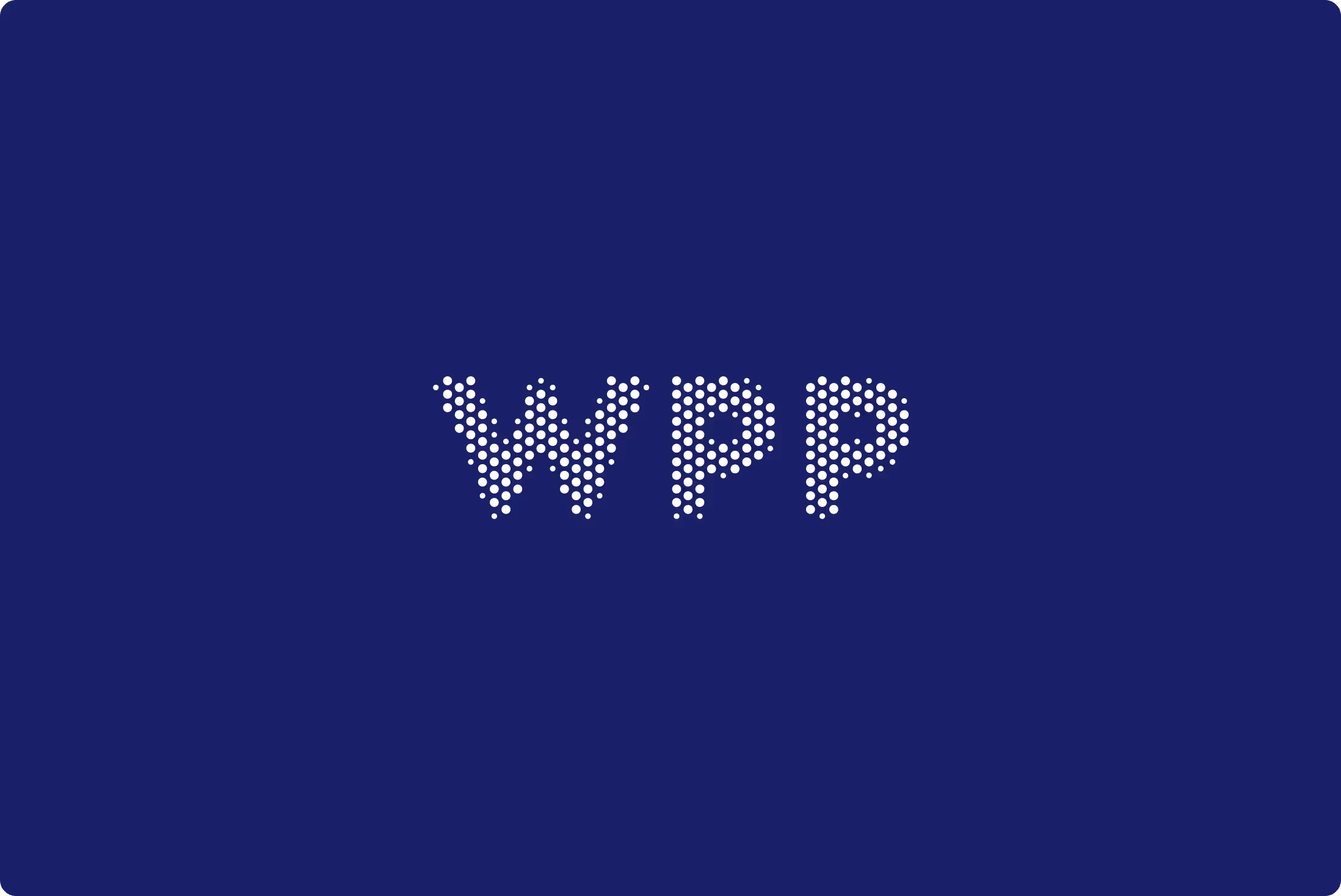 The WPP logo atop a blue background