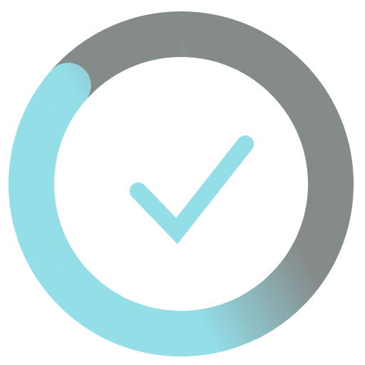 Icon of a dashboard gauge representing a completed task at high speed