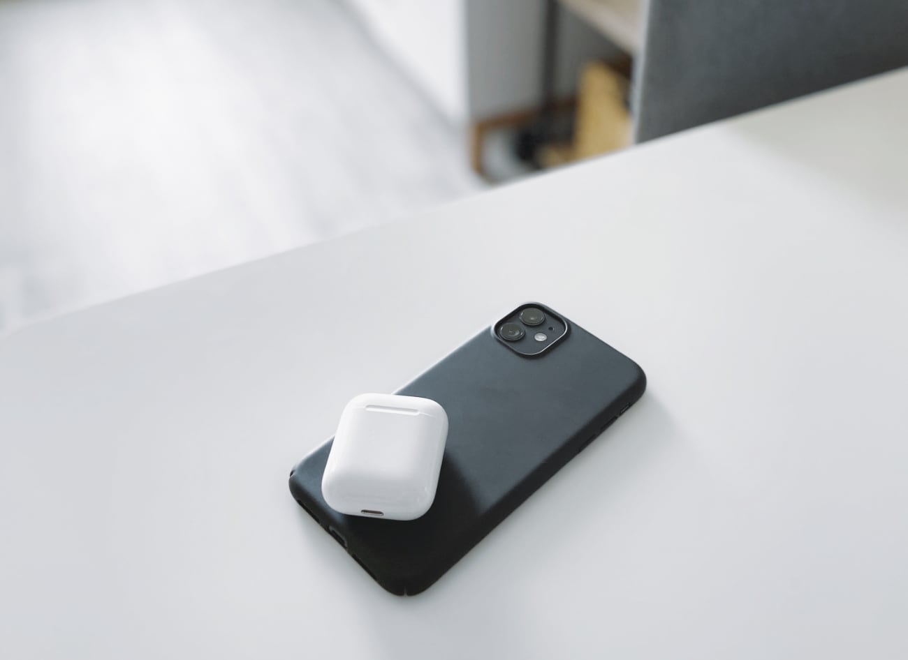 Smartphone on counter-top