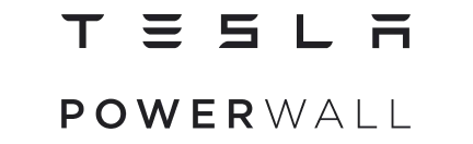 Tesla Powerwall logo with 'TESLA' in bold uppercase letters above 'POWERWALL' in smaller uppercase letters.