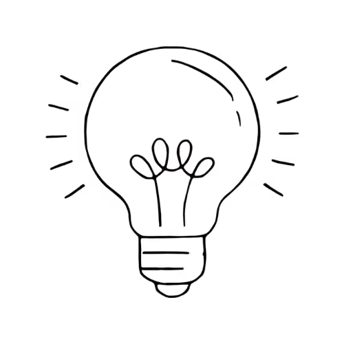 Lightbulb icon symbolising insight, clarity, and idea generation.