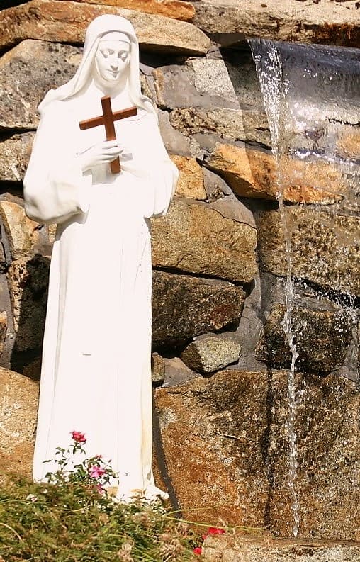 A water feature near the entrance to St Rita's