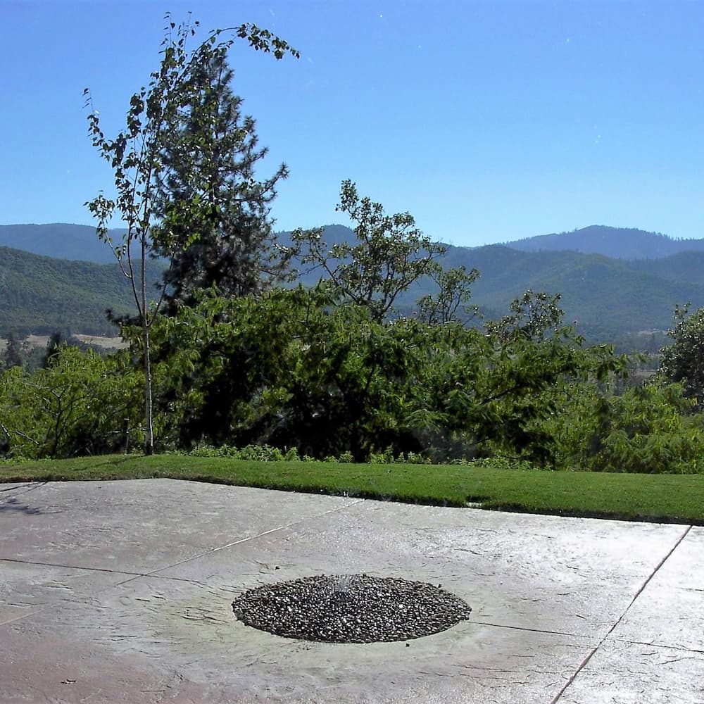 St Rita's Friary patio overlooking the valley