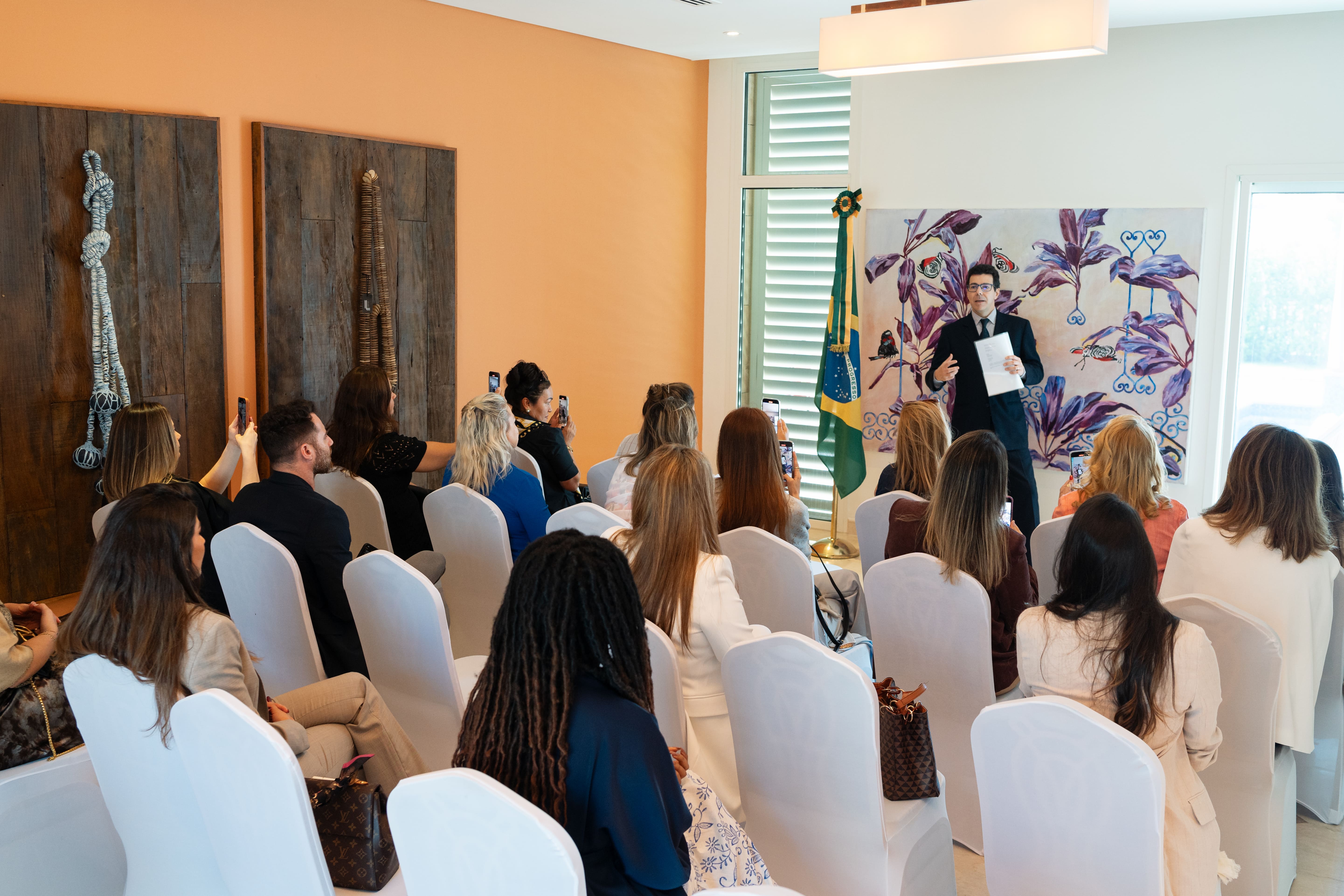 Guests networking at a corporate event