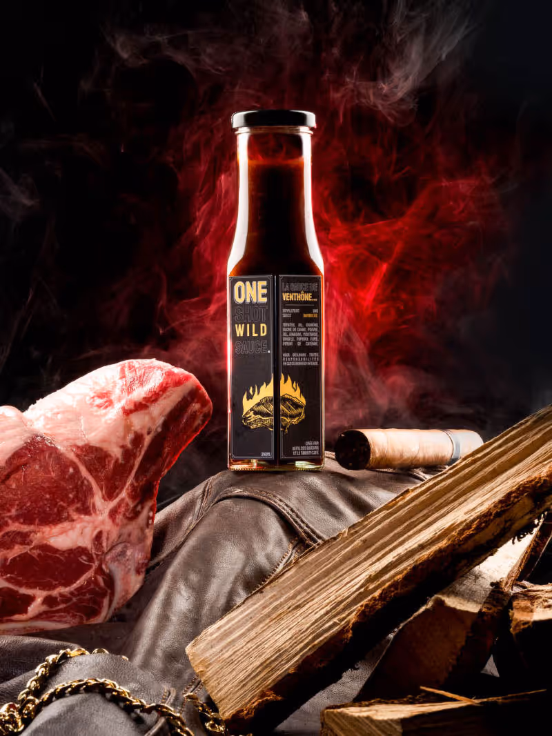Produit commercial sublimé par éclairage studio