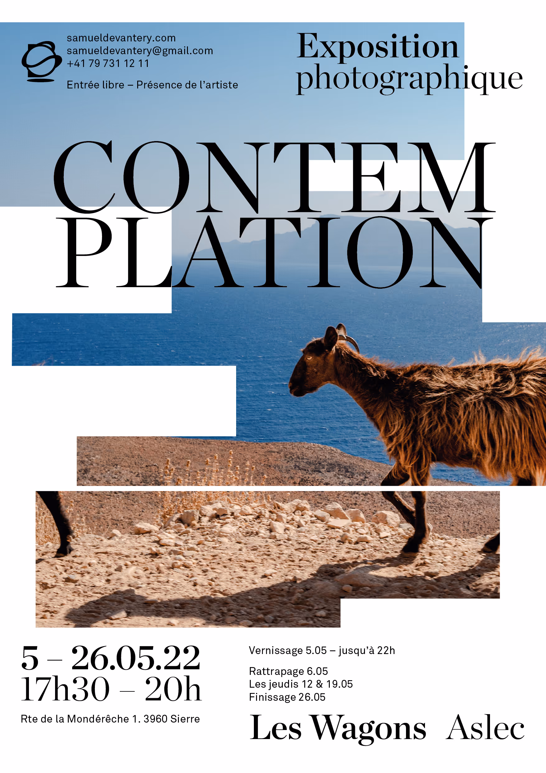 Affiche exposition CONTEMPLATION – Samuel Devantéry à Sierre