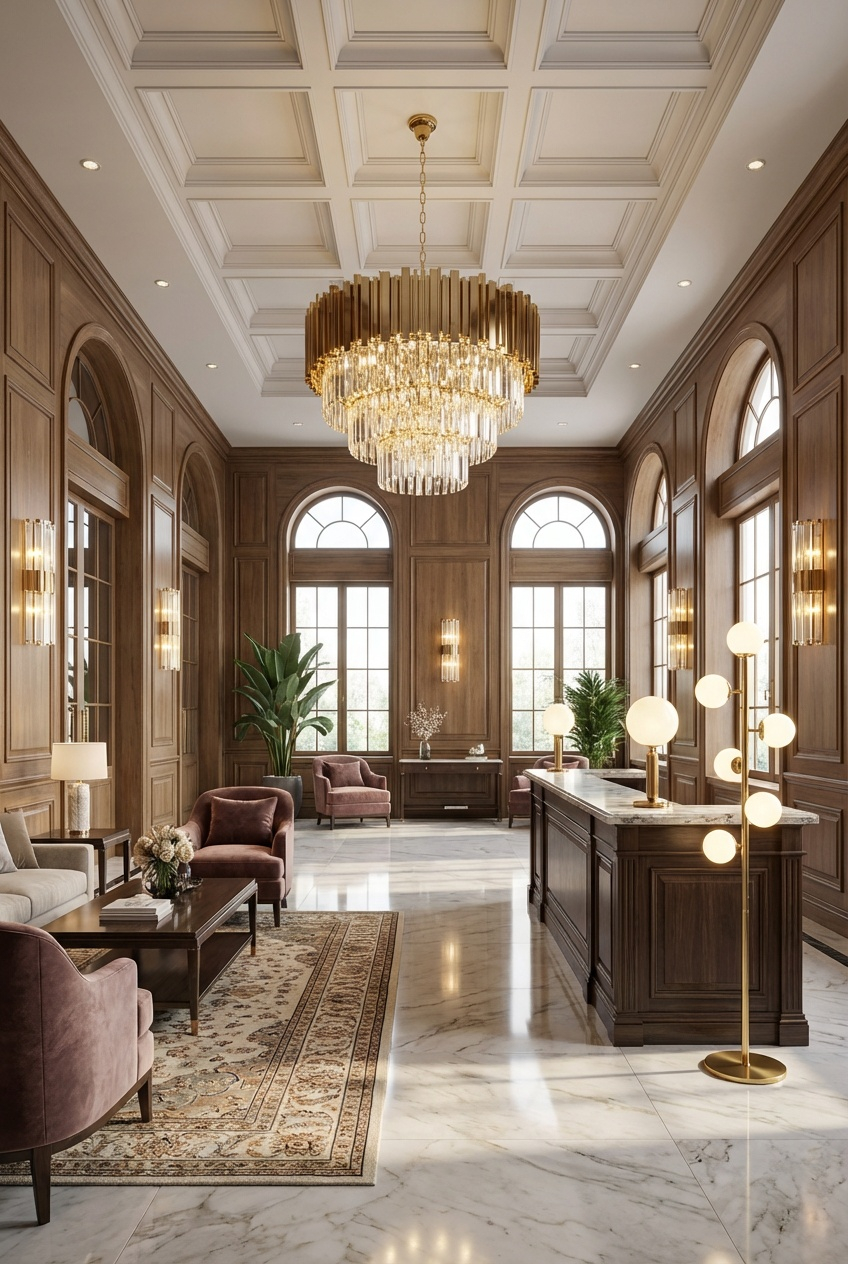 image of an inviting restaurant interior (for a japanese restaurant)