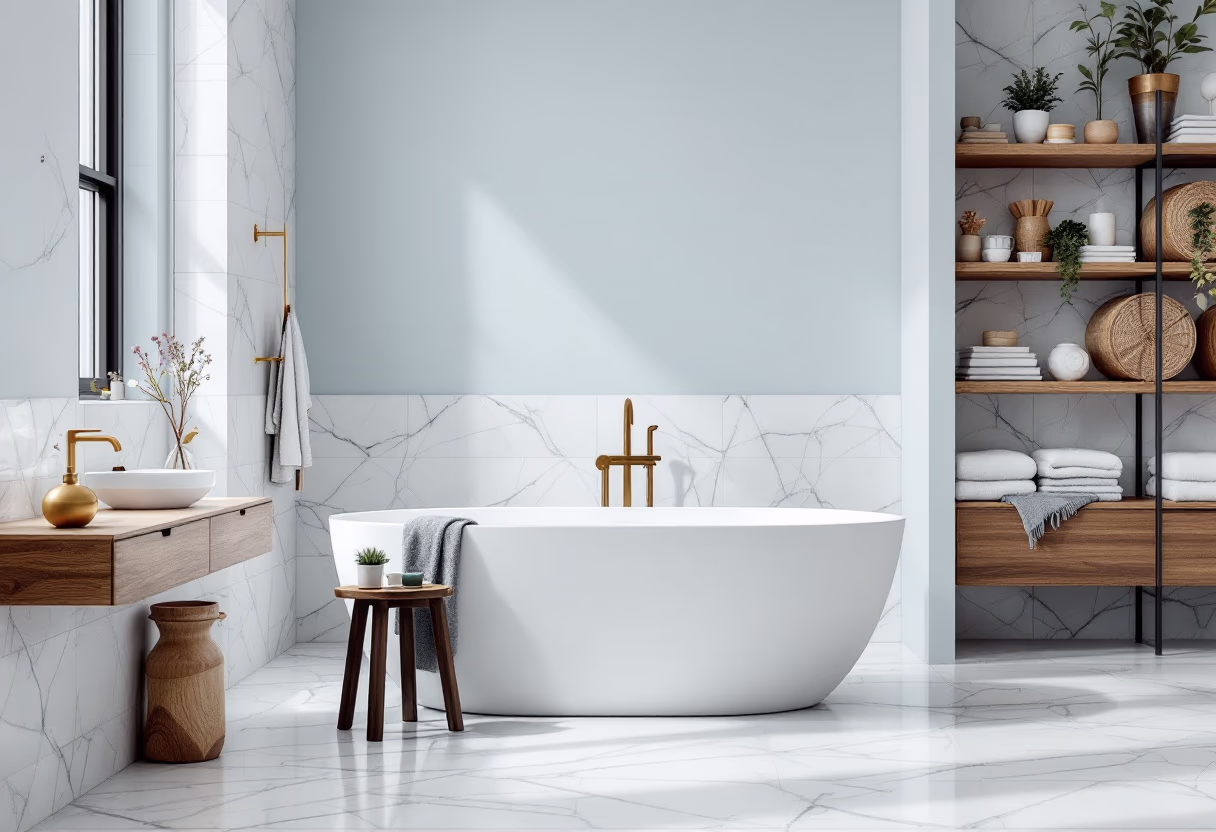 image of completed bathroom renovation for a plumbing service