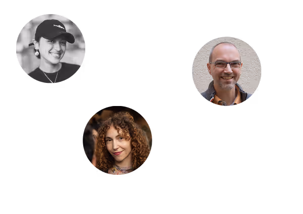 Abbildung mit Fotos des lächelnden Ninox-Supportteams