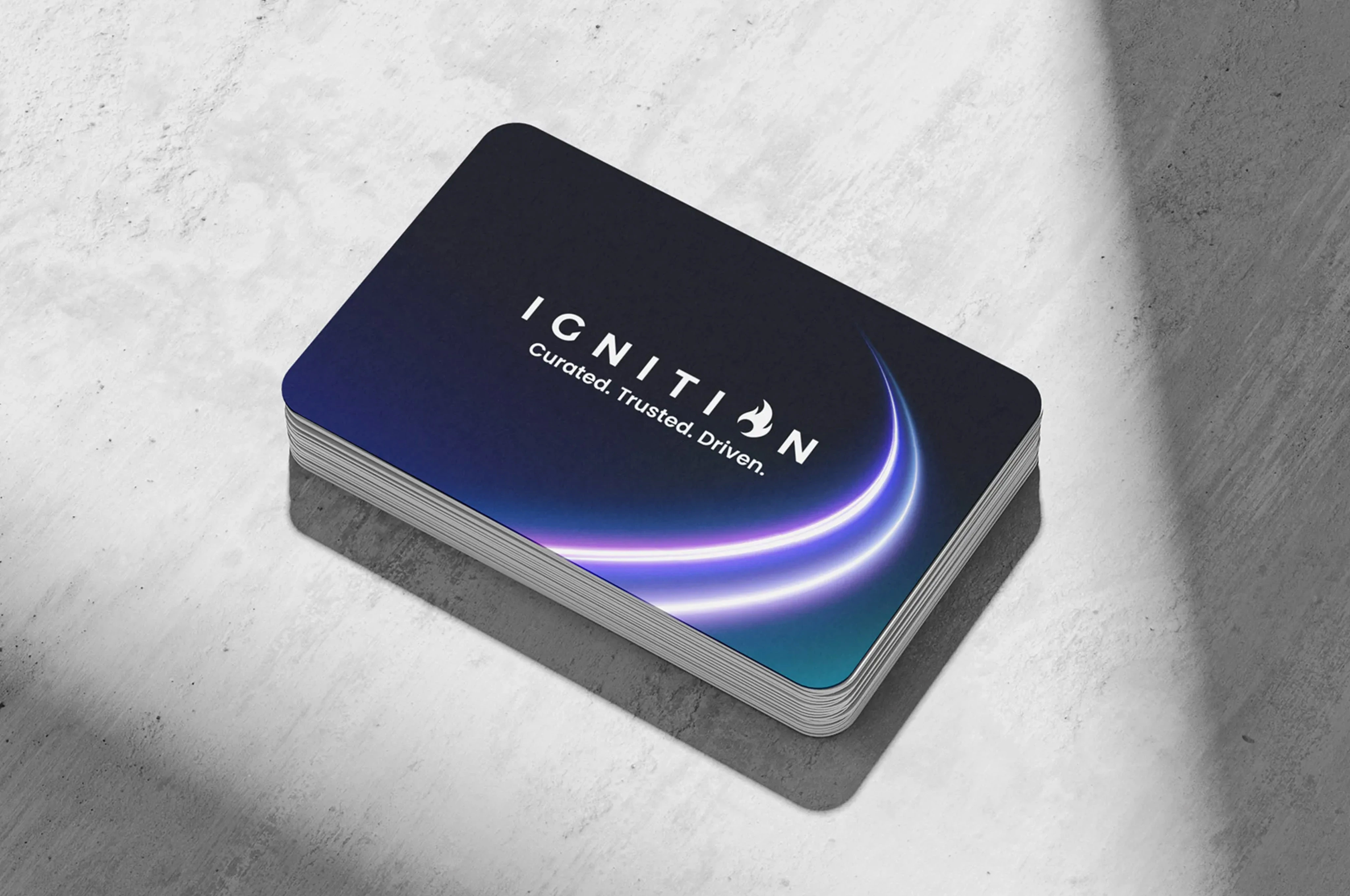 Branded business cards for ignition technology. Designed by osmil.io