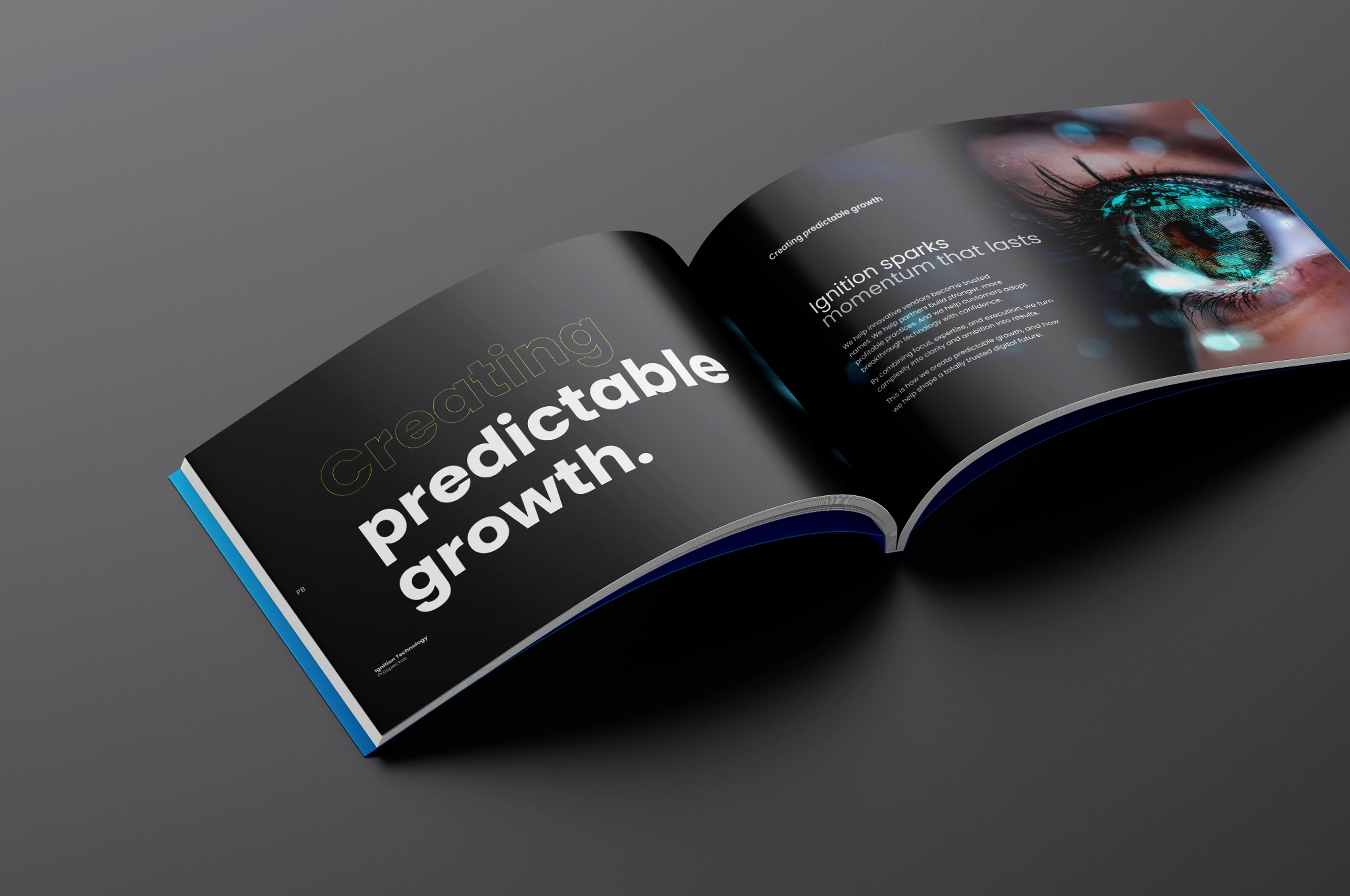 Printed prospectus designed for ignition technology. Designed by osmil.io