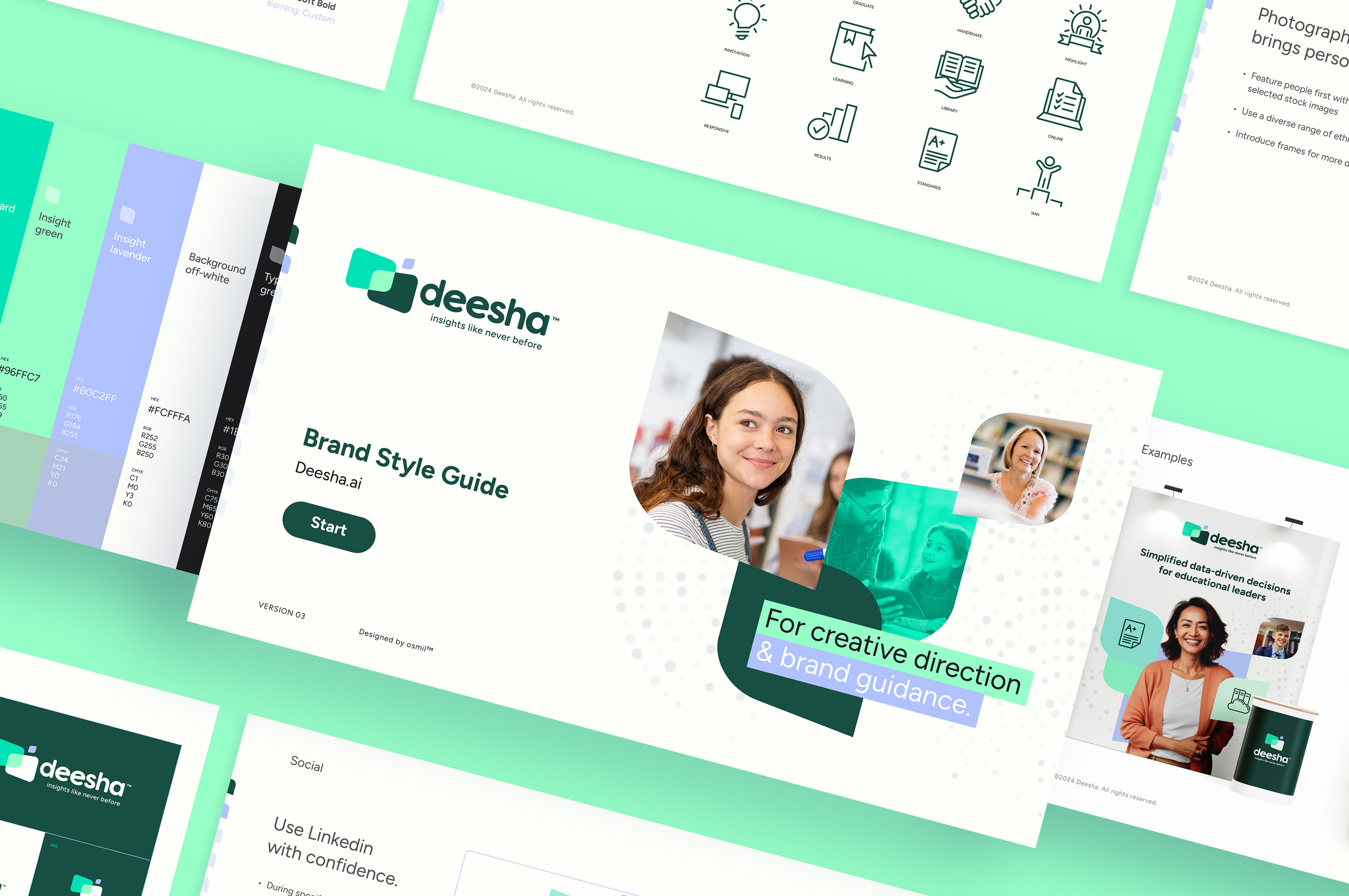 Brand Identity design for Deesha.ai. Deigned by osmil.io