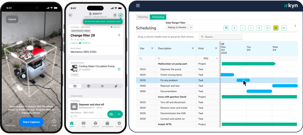Examples of Arkyn's FastNotifications, FastWork, and FastPlan apps.