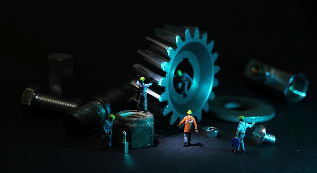 Miniature technicians 3D image