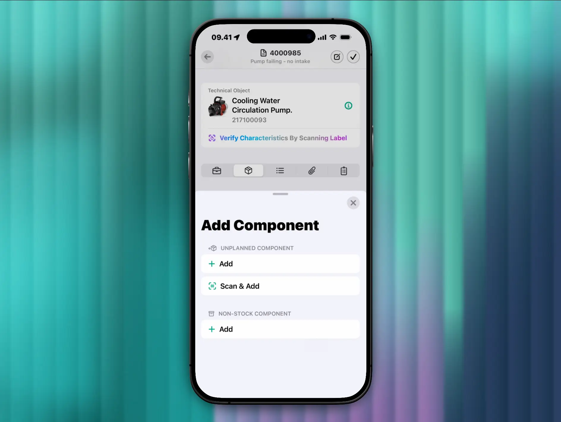 Adding an unplanned component in Arkyn FastWork