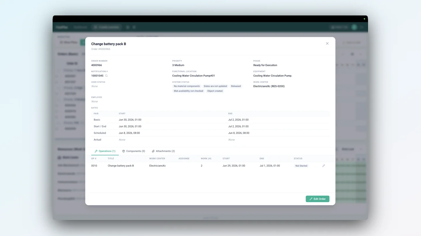 Arkyn FastPlan editing an order and changing multiple orders at once