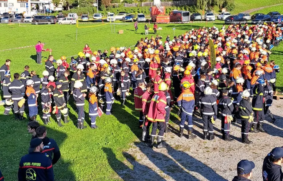 Exercice de formation des jeunes sapeurs-pompiers des Salines
