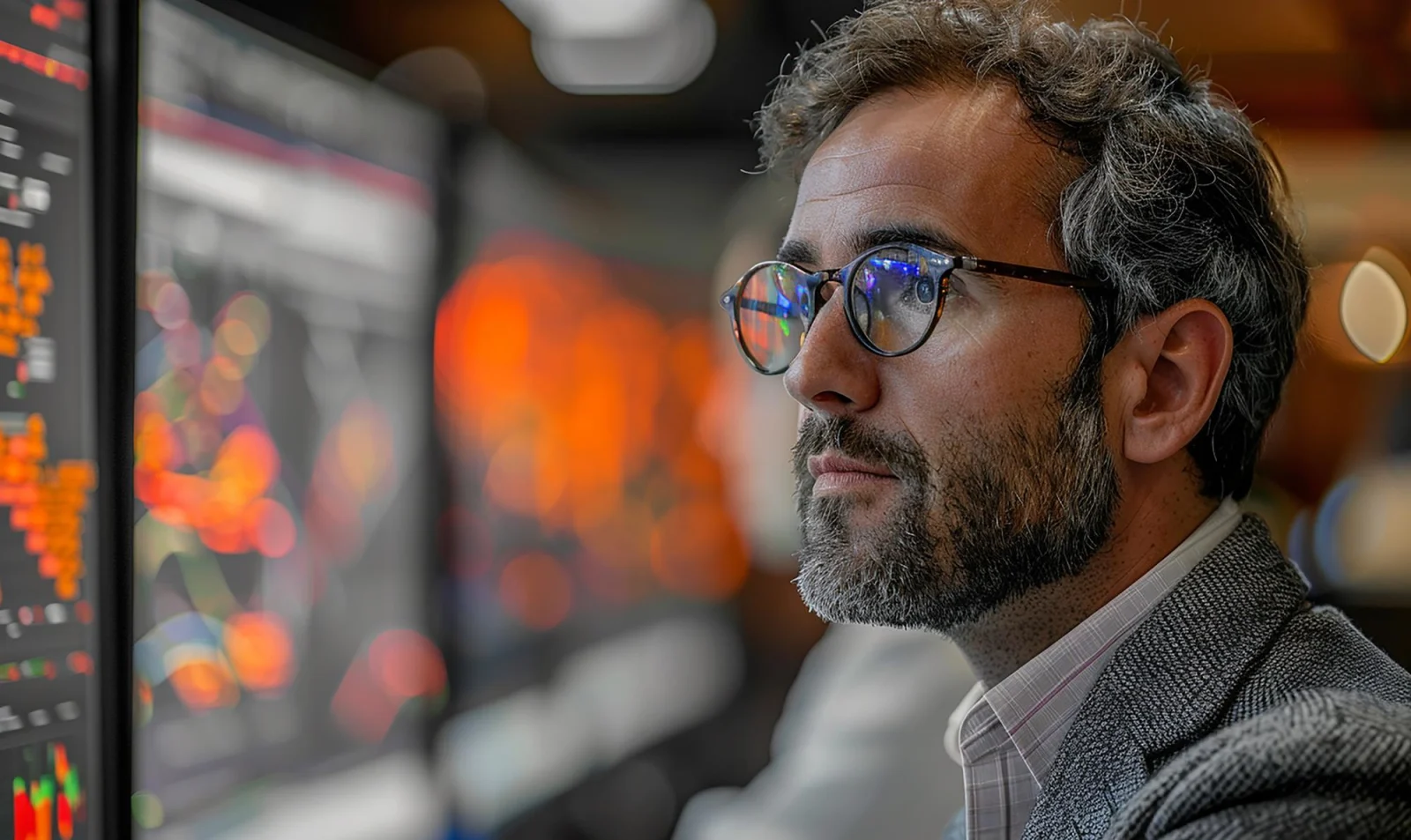 Data scientist travaillant sur des algorithmes d'analyse prédictive en environnement tech