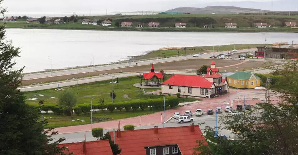 Coastal town landscape near a remote region visited during a long-distance air ambulance mission.