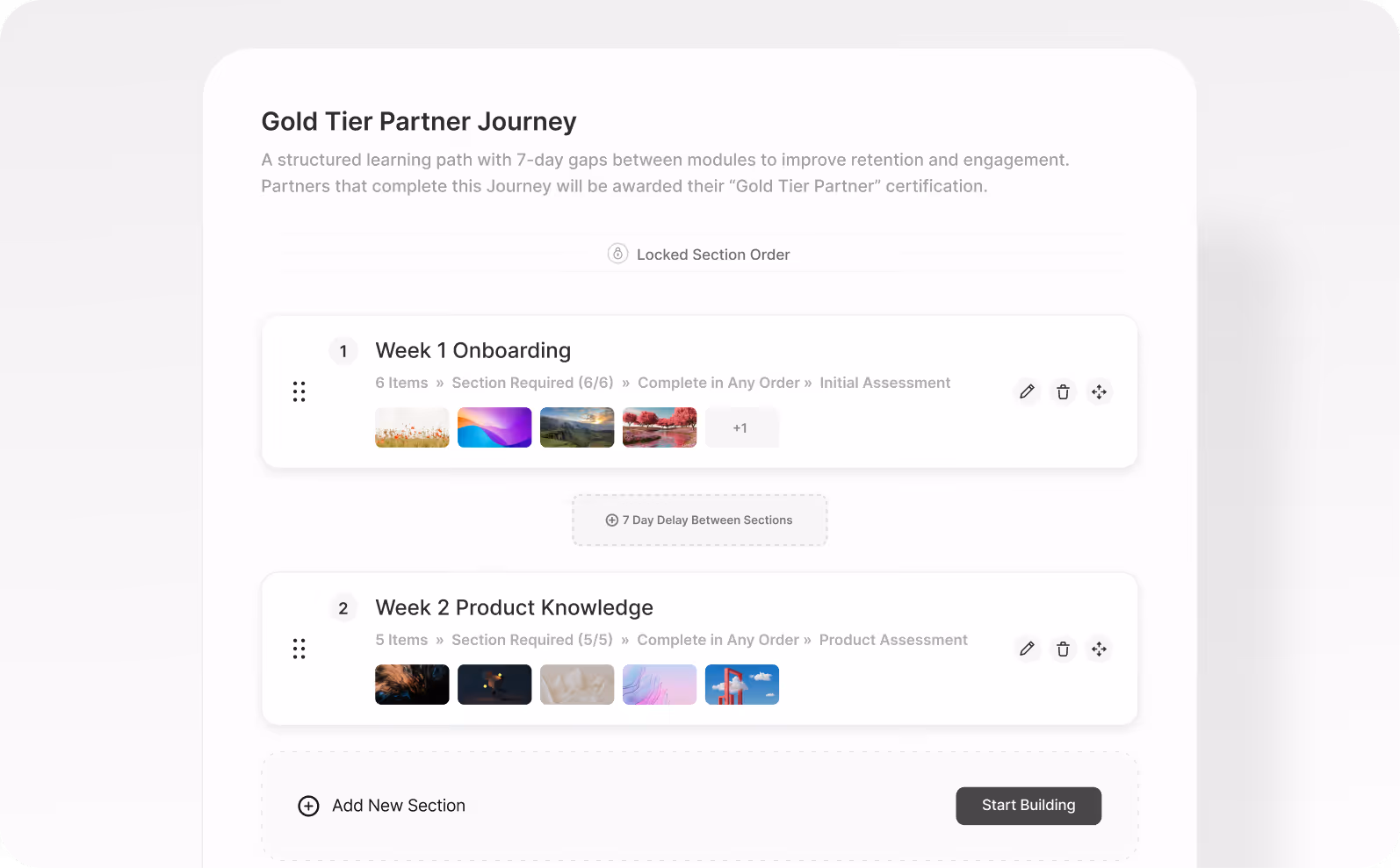 An example Journey for certifying new partners.