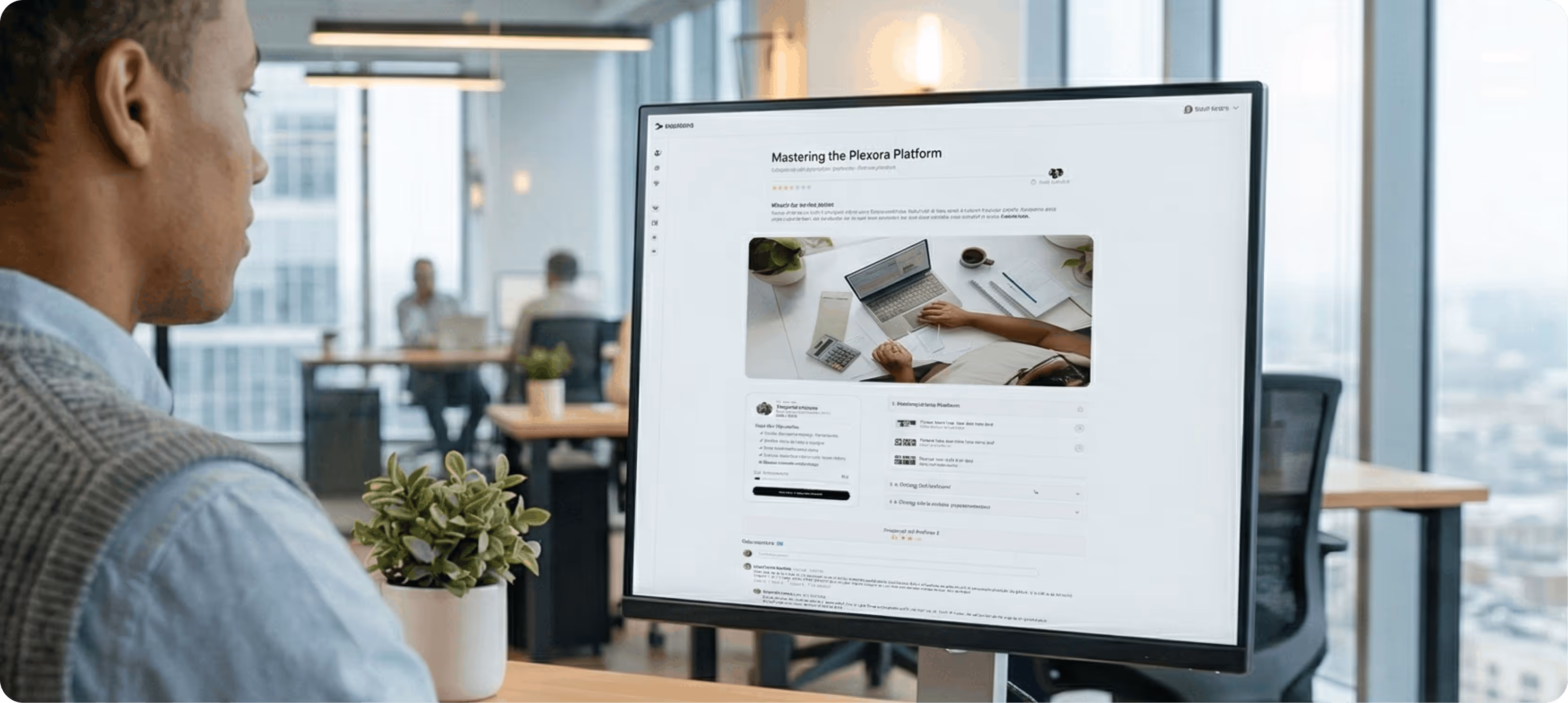 An account executive taking sales training course on Continu.