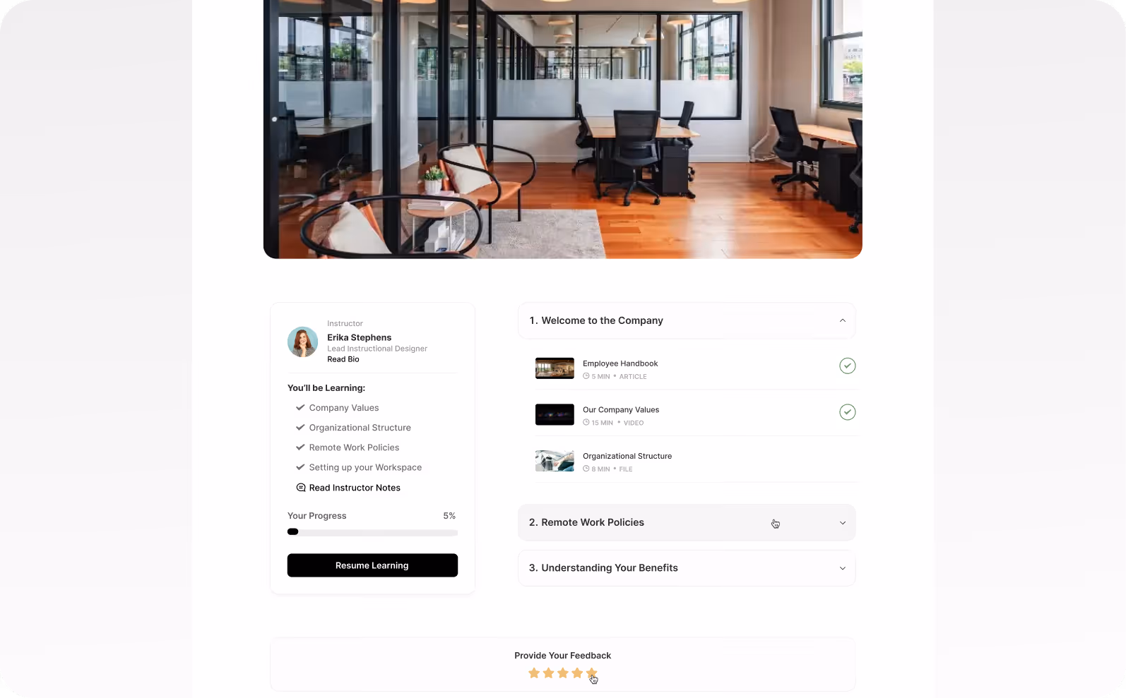 Automatically enroll new hires into onboarding learning tracks.