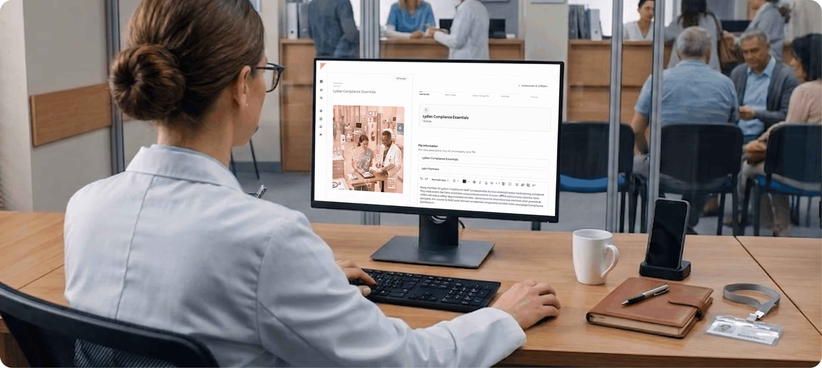 A healthcare professional creating a compliance course on Continu.