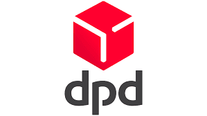 DPD logo with red cube and lowercase letters 'dpd' below it.