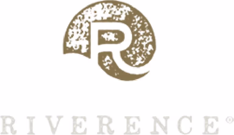 Riverence logo with stylized letter R inside a textured circular shape above the brand name.