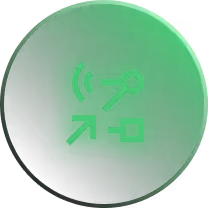 Glowing icon showing secure network connection and system routing, symbolizing data flow and smart automation.