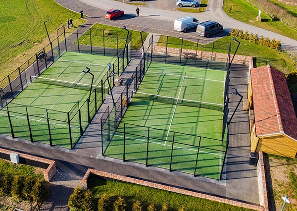 Photo of two installed Alba courts