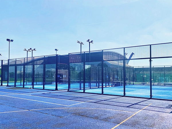 Two courts shown side by side in a warm weather climate.