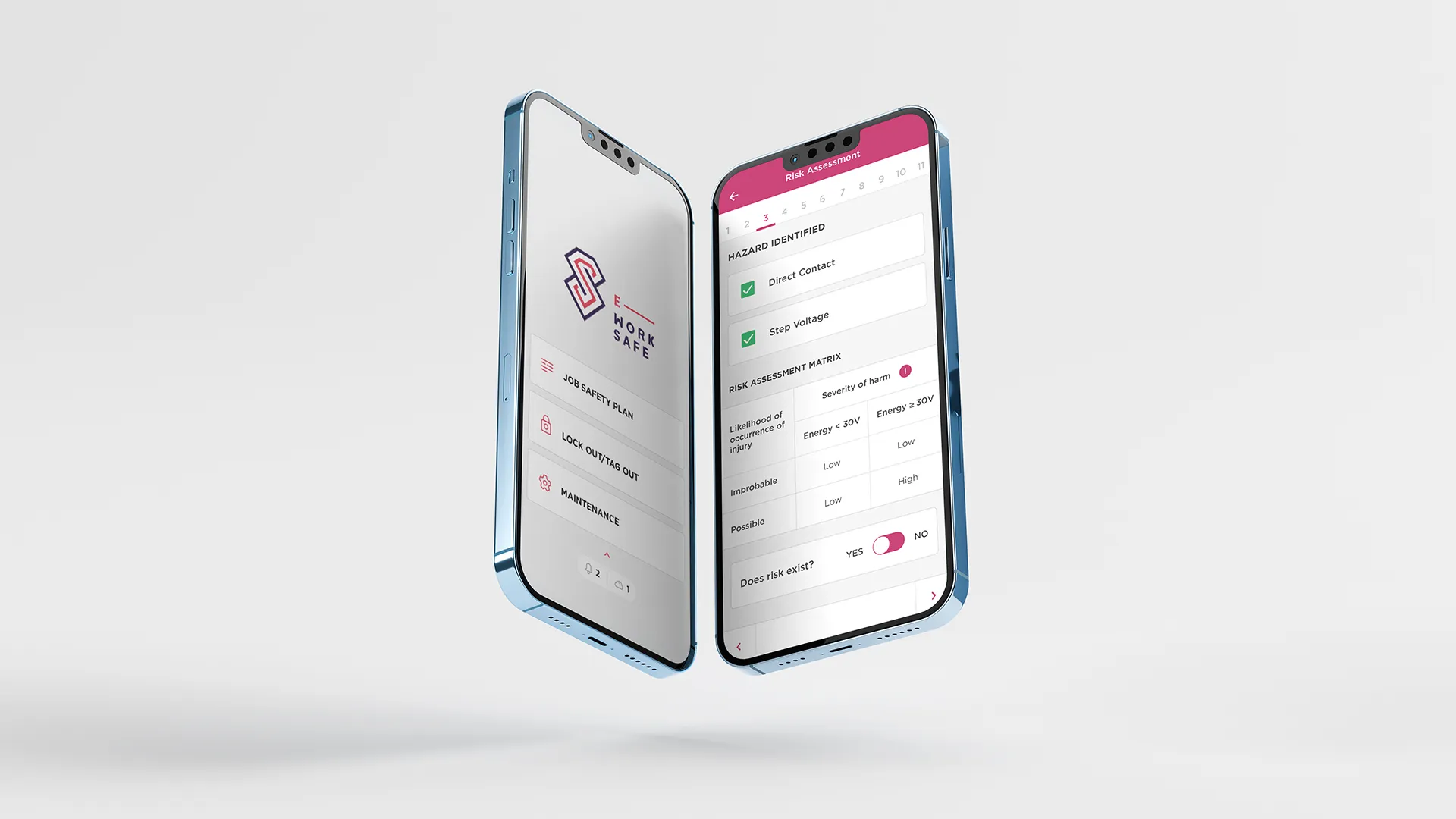 Two smartphones with business processes optimization app