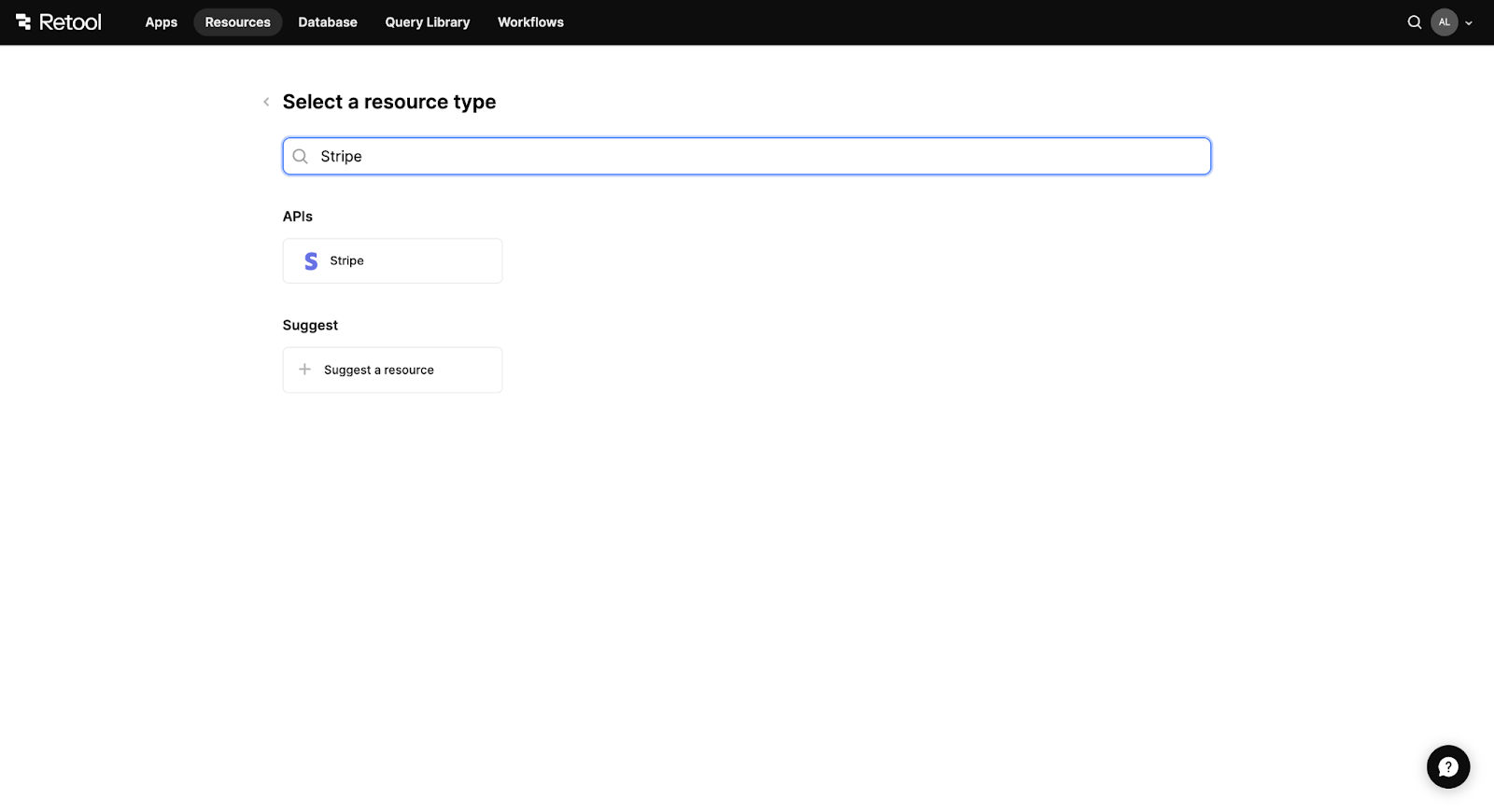 Select Resource type