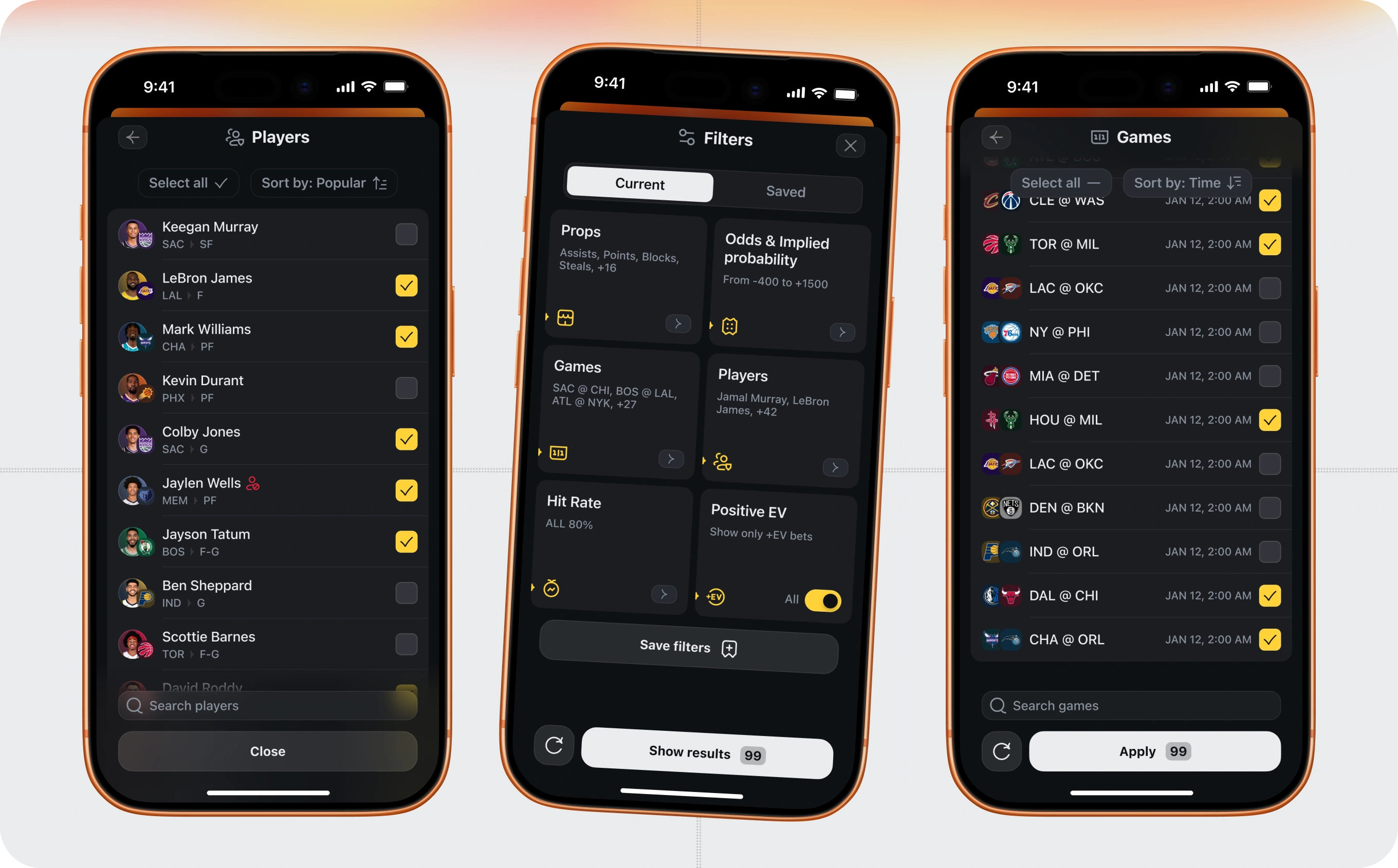 Filters system on iOS App for Statking by flatstudio