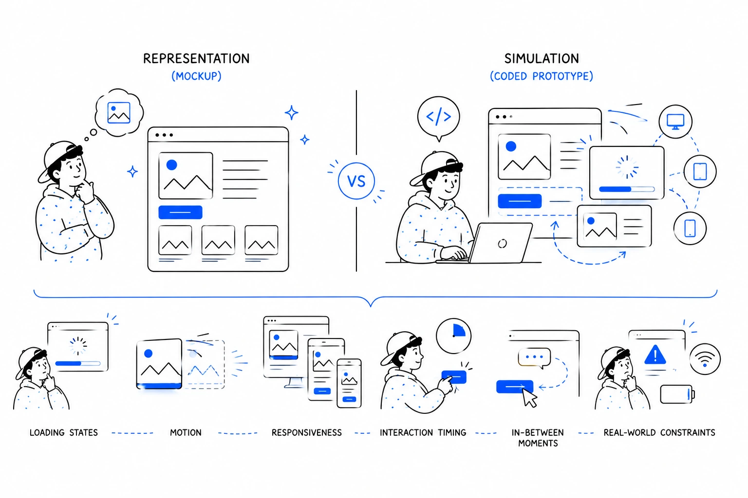 mokup representations vs coded prototype - simulation