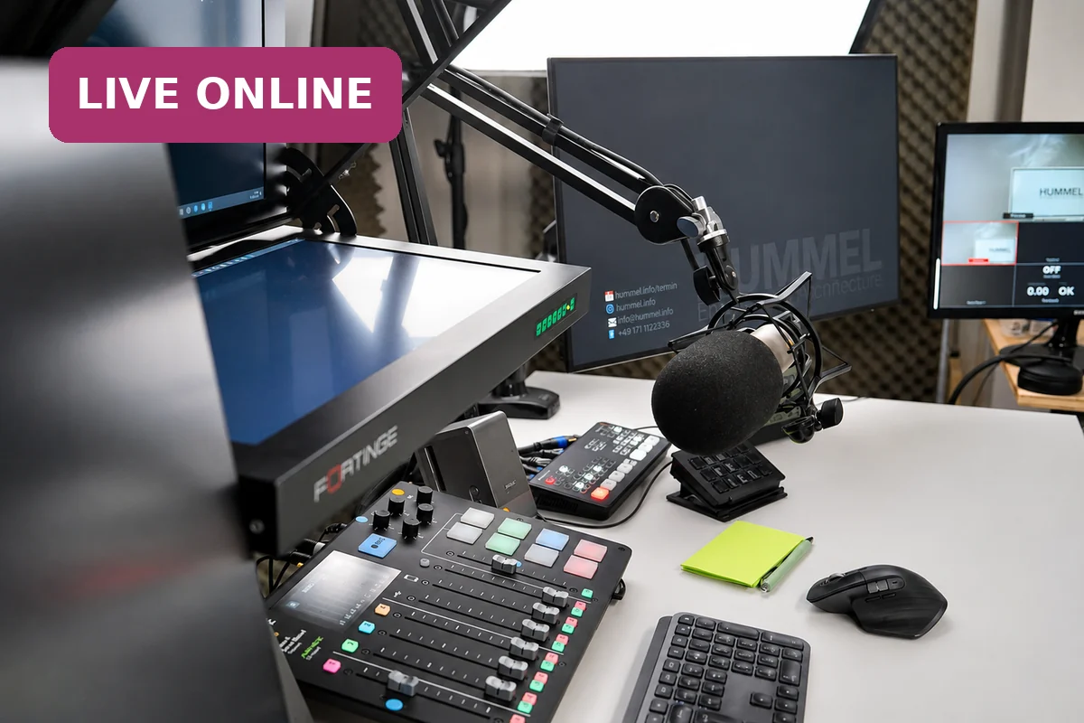 Live-Online-Training und KI-Workshop aus dem HUMMEL Studio