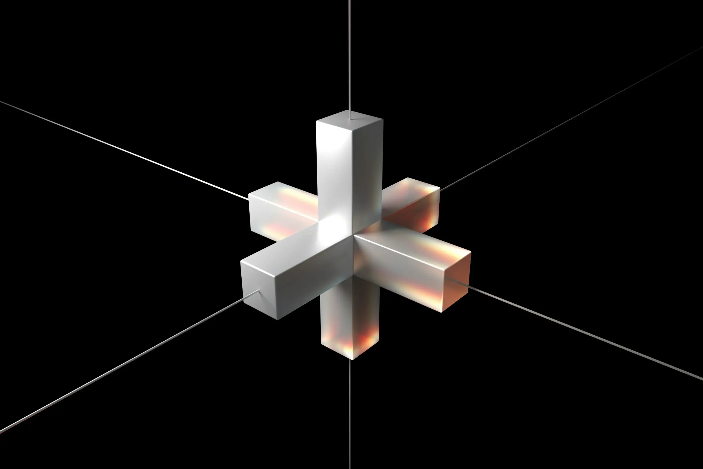 abstract image of a 3D cross representing a logistics hub