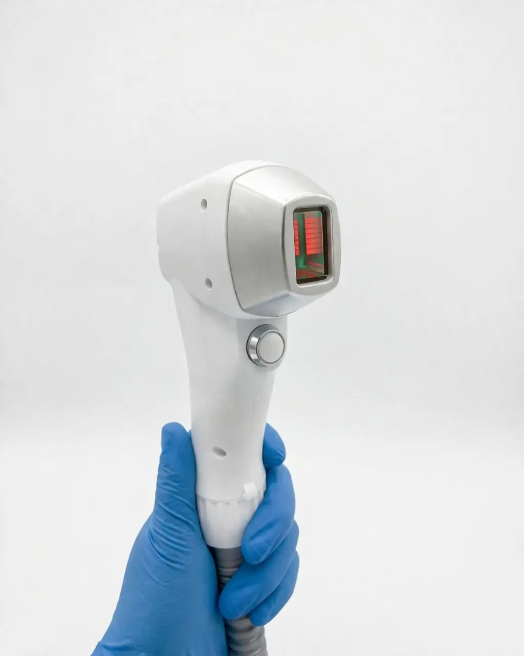 Manipule laser diode Lumess Pro tenu en main pour épilation tous phototypes peaux mates et foncées incluses