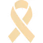 Beige cancer awareness ribbon symbol on a transparent background.